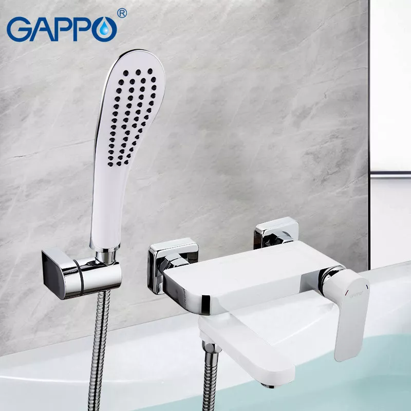 Змішувач для ванни GAPPO G3248, білий/хром