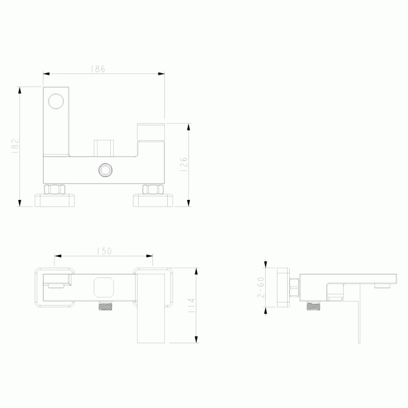 Змішувач для ванни WEZER PRO3B-02 brushed nickel