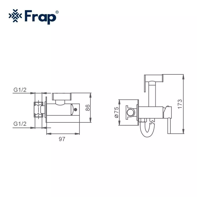 Гигиенический душ Frap F7505-6, черный