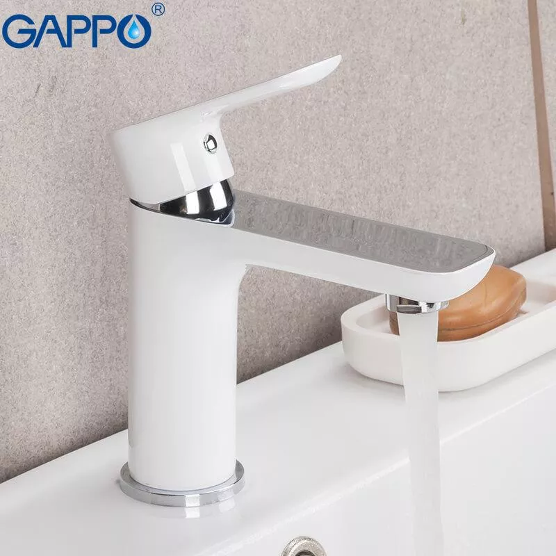 Смеситель для умывальника GAPPO G1048, белый/хром