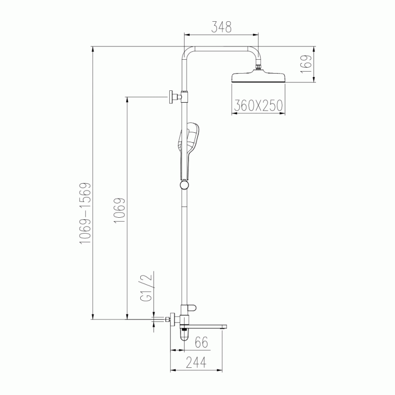 Душова система GAPPO G2410-9 збройова сталь