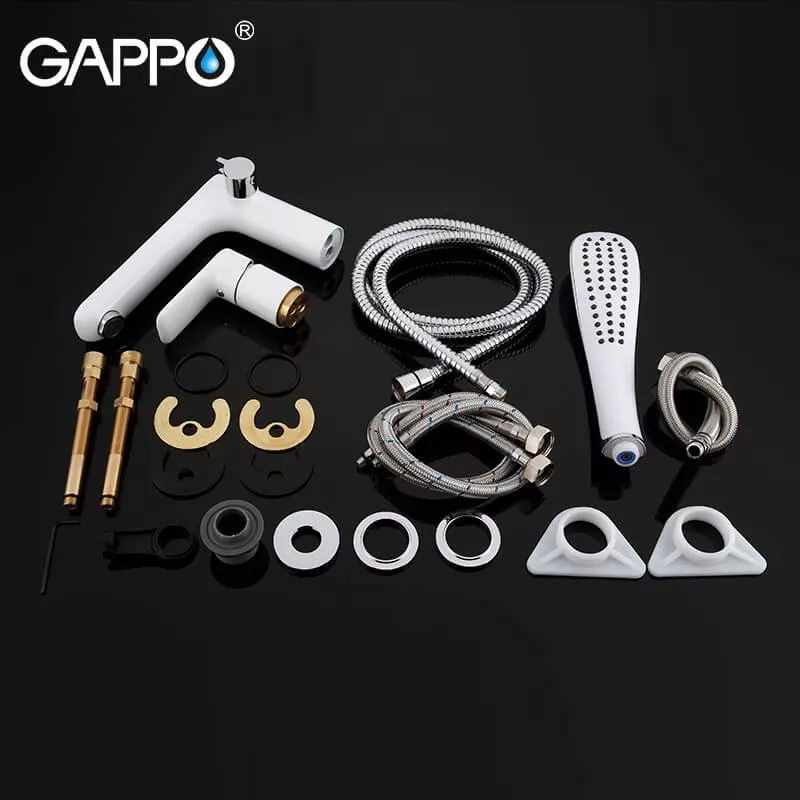 Змішувач для ванни на борт GAPPO G1148, білий/хром