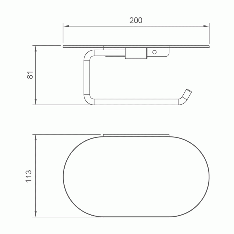 Паперотримач GAPPO G30703-3 з полицею, золотий сатин