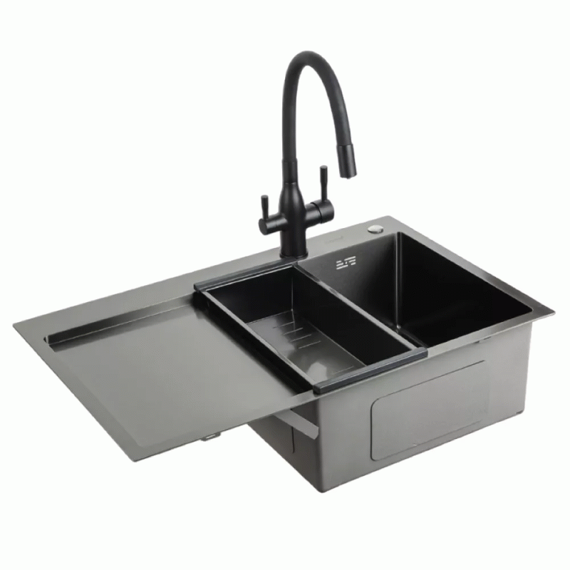 Кухонная мойка GAPPO GS7850-6R накладная 780x500 мм поверхность PVD, чаша правая