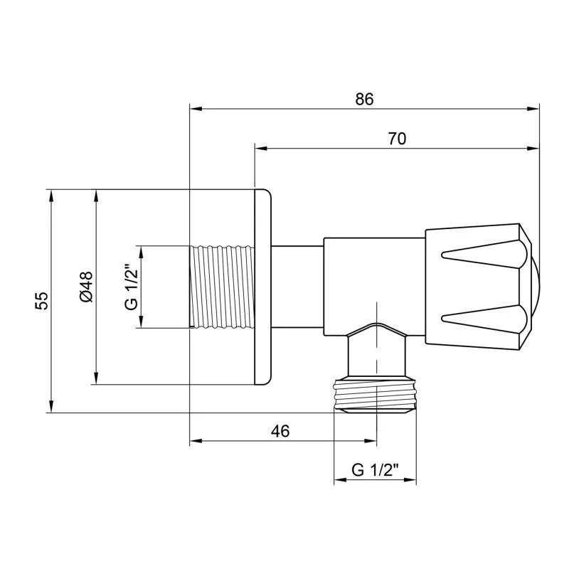 Кран приборный WEZER SOL21A-15 1/2"x1/2" нержавеющая сталь