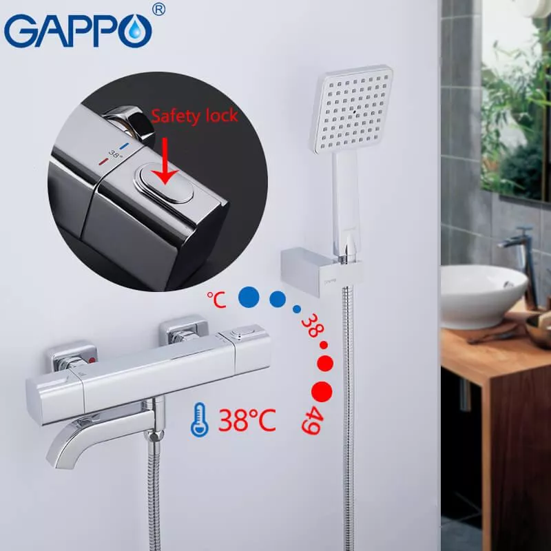 Змішувач для ванни GAPPO G3291 термостат, хром