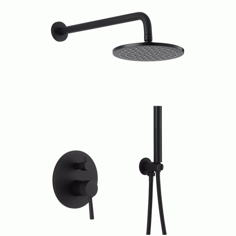 Душевая система WEZER EKO17B-01-BLACK, нержавеющая сталь, черный