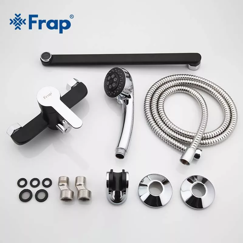 Змішувач для ванни Frap F2242, чорний/хром
