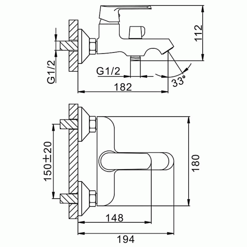 Змішувач для ванни Frap F2231, білий/хром