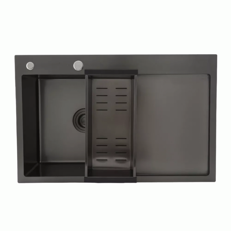 Кухонная мойка GAPPO GS7850-6L накладная 780x500 мм поверхность PVD, чаша левая