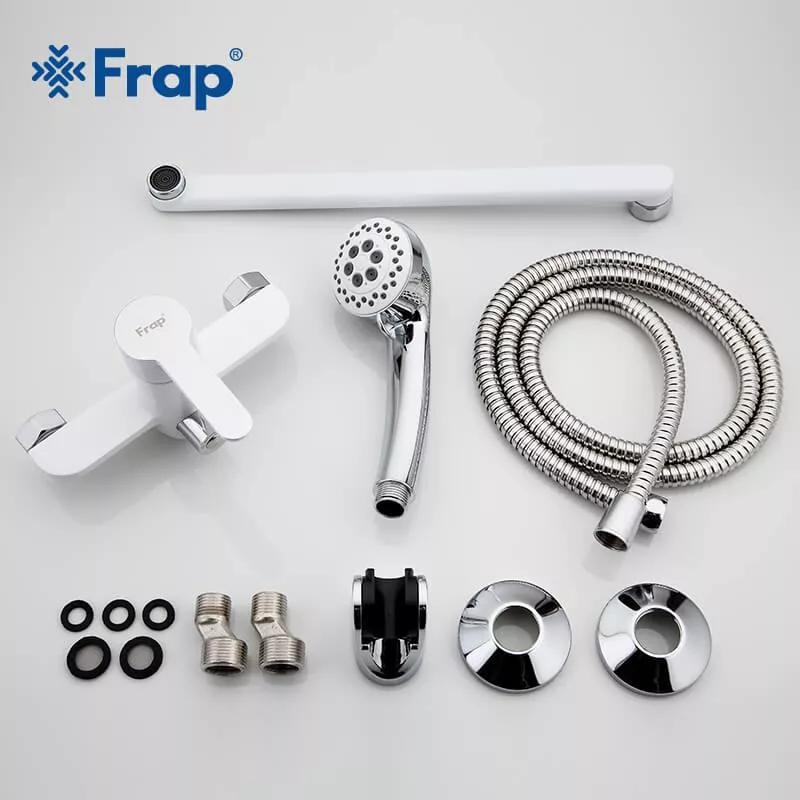 Змішувач для ванни Frap F2241, білий/хром