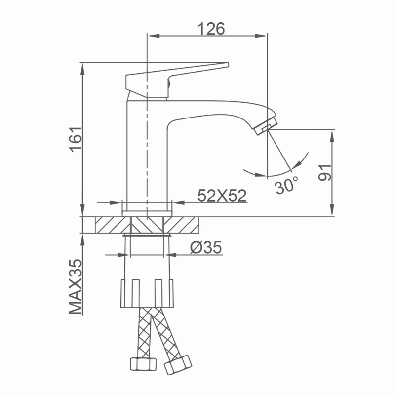  Смеситель для умывальника графит Frap F1076-9