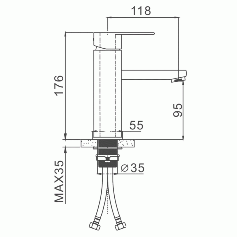 Смеситель для умывальника Frap F10805, сатин