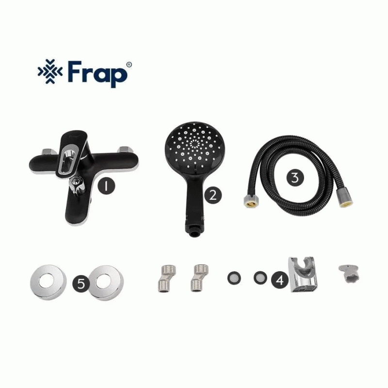 Змішувач для ванни Frap F3249-6, чорний/хром