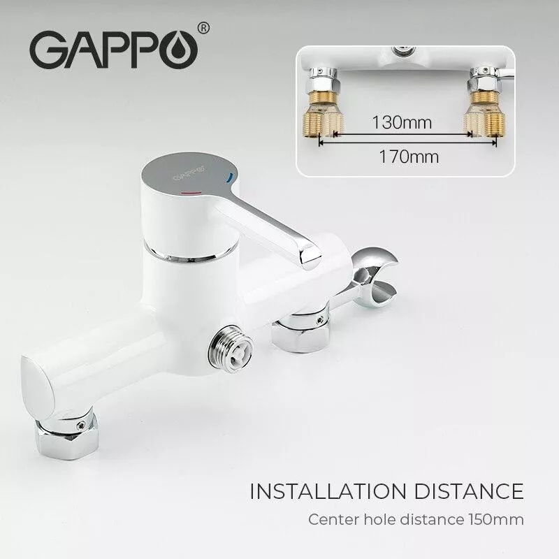 Змішувач з гігієнічною лійкою GAPPO G2003-8, білий/хром