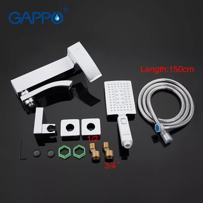 Смеситель для ванны GAPPO G3207-8, белый/хром