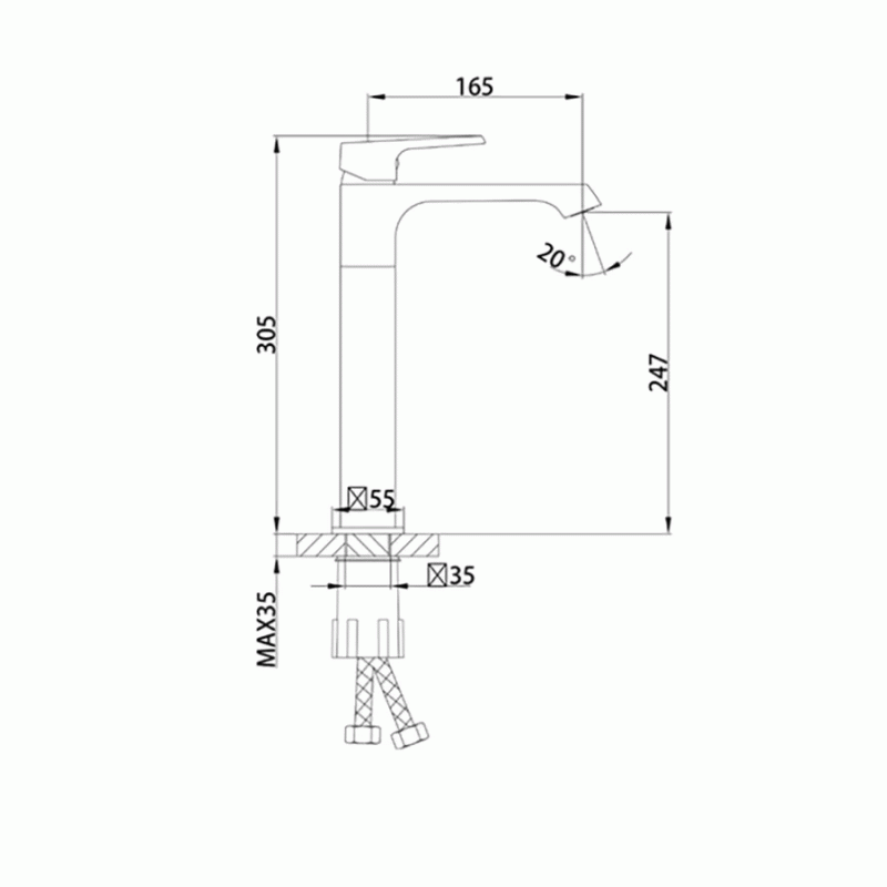 Смеситель для умывальника Frap F1071-26