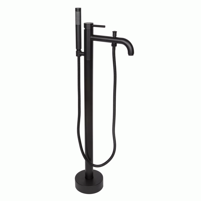 Підлоговий змішувач для ванни WEZER EKO19A-01-BLACK, нержавіюча сталь, чорний