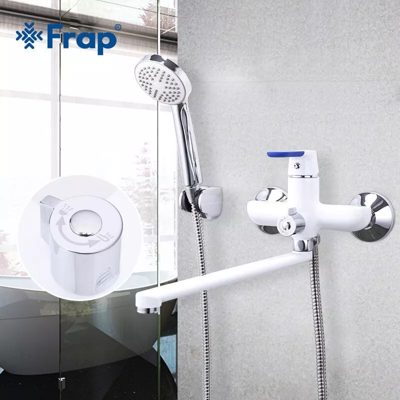 Смеситель для ванны Frap F2234, белый/хром