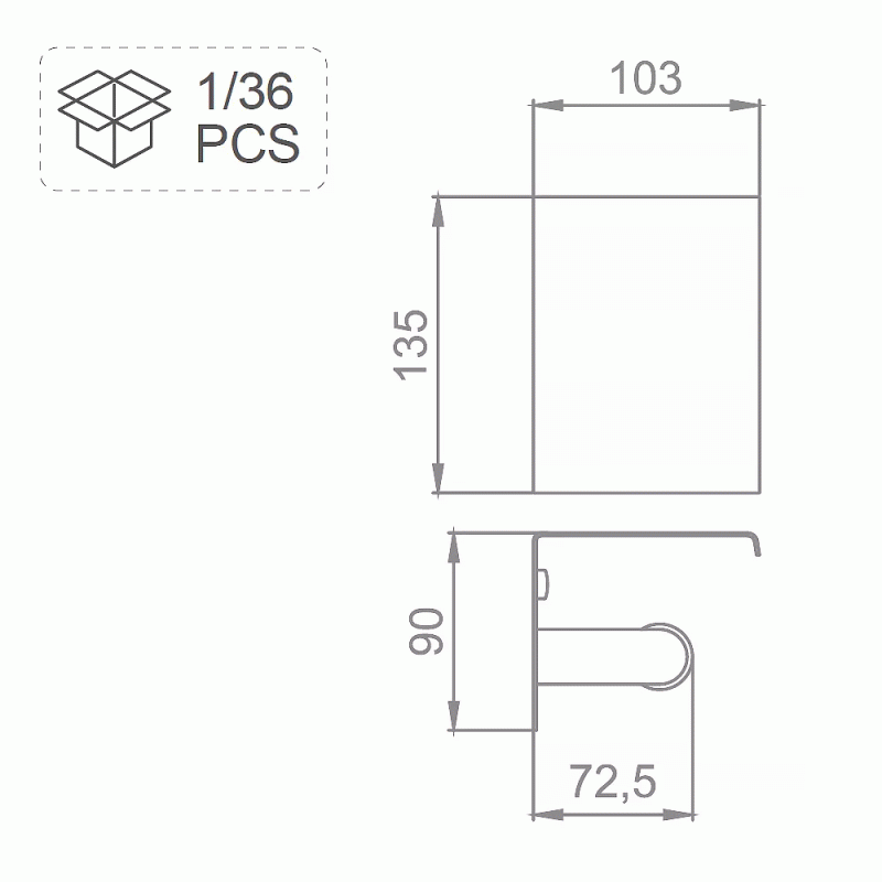 F502-6 тримач паперу з полкою FRAP F502-6 чорний