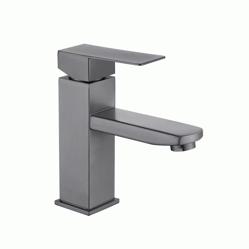 Змішувач для умивальника WEZER PRO1-02-GUNGREY, збройова сталь