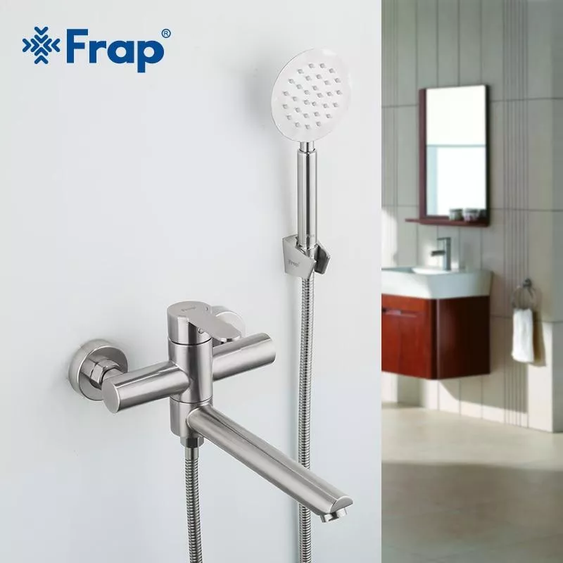 Смеситель для ванны Frap F32801, нержавеющая сталь.