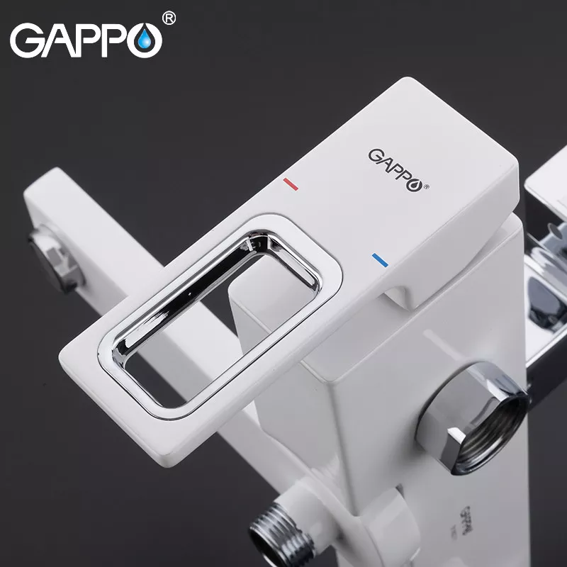 Душова система GAPPO G2417-8, вилив - перемикач на лійку, білий/хром