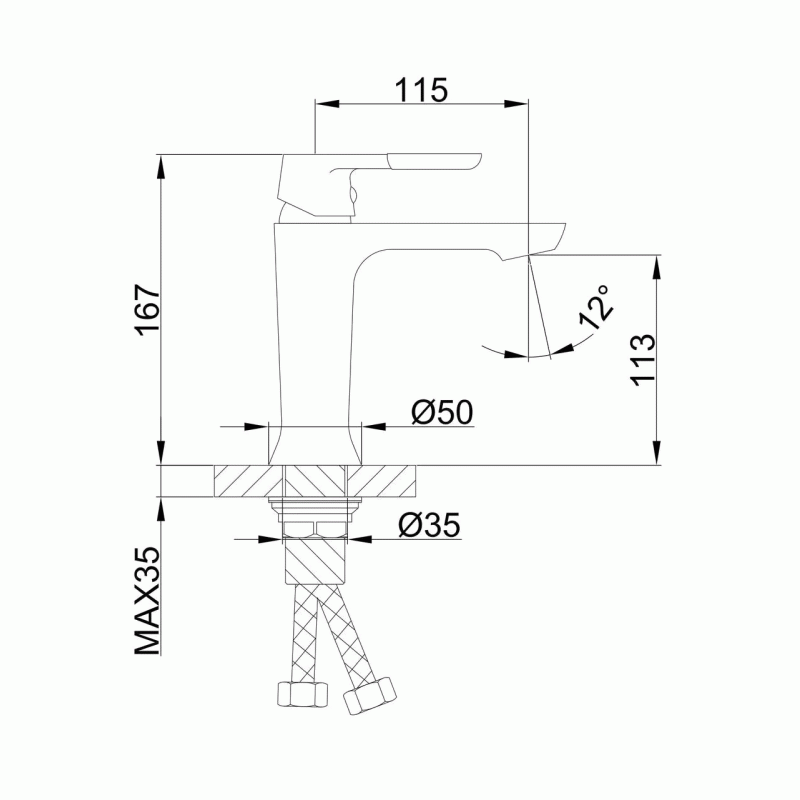 Змішувач для умивальника Frap F1034, білий/хром