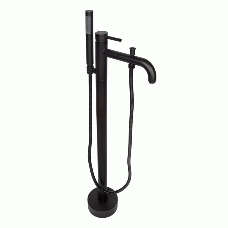 Напольный смеситель для ванны WEZER EKO19A-01-BLACK, нержавеющая сталь, черный