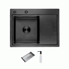 Мийка для кухні ITAL 630x500x215мм (3.0/0.8мм) ID 6350L-B PVD Black
