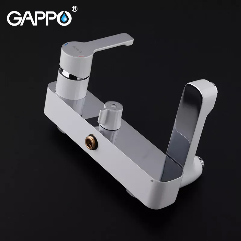 Душова система GAPPO G2402-8, вилив - перемикач на лійку, білий/хром