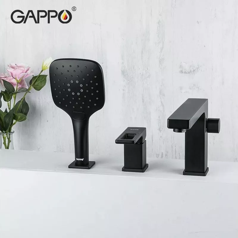 Змішувач для ванни на борт GAPPO G1117-6, чорний