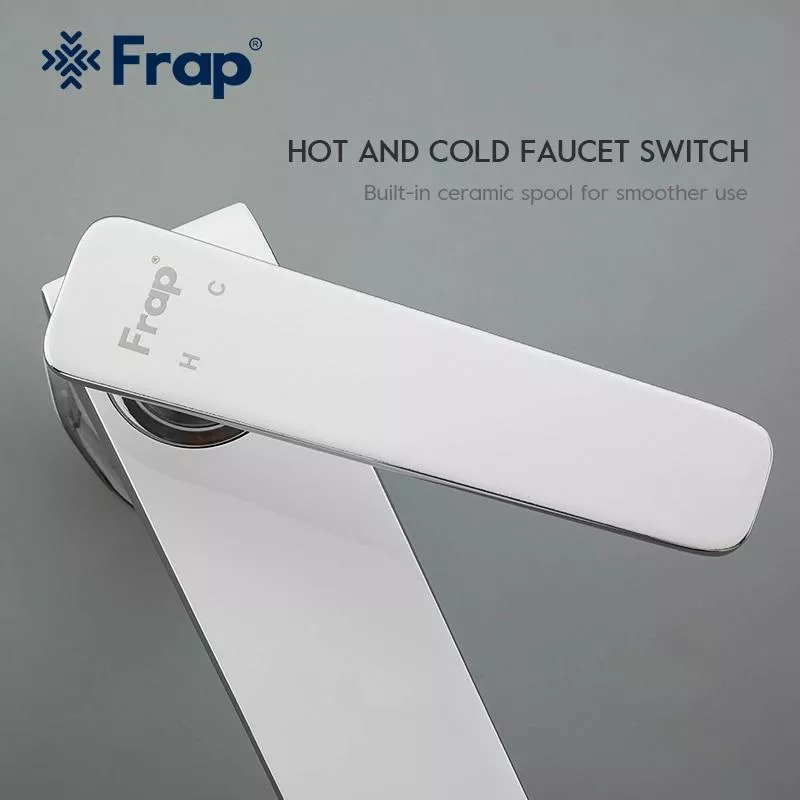 Смеситель для умывальника Frap F1058, белый/хром