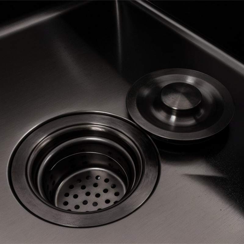 Кухонна мийка CM 78*50 L чорна PVD VALESO Handmade (круглий сифон 3,0/0,8)