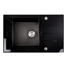 Кухонна мийка скляна CM 78*50 PVD VALESO Handmade чорна